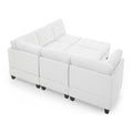 L Shape Modular Sectional Sofa,Diy Combination,Includes Three Single Chair ,Two Corner And Two Ottoman,Ivory Chenille Ivory Foam Chenille