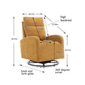 Jiada Upholstered Swivel Glider.Rocking Chair For Nursery In Yellow.Modern Style One Left Bag Yellow Metal