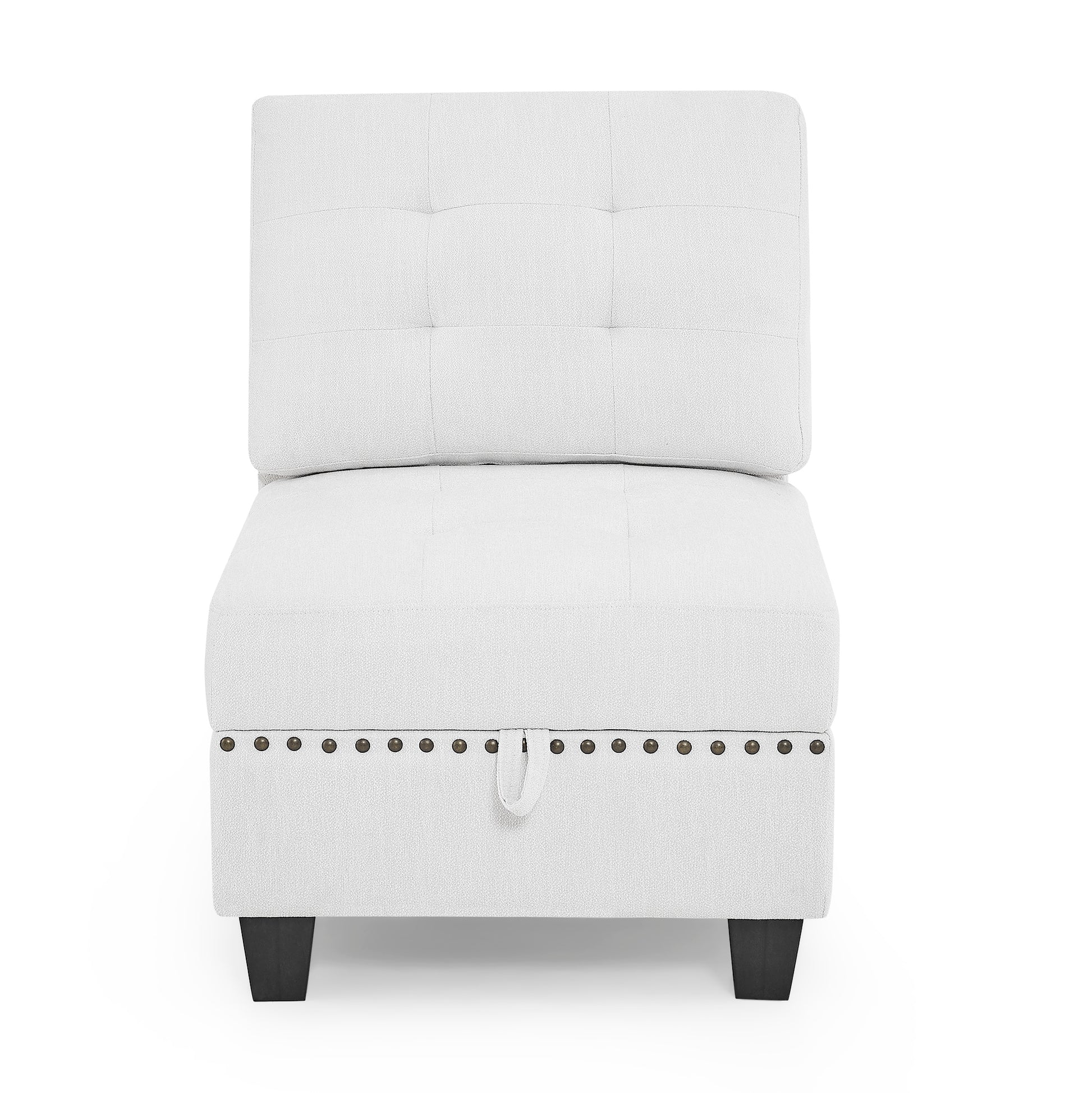 U Shape Modular Sectional Sofa,Diy Combination,Includes Four Single Chair And Two Corner,Ivory Chenille Ivory Chenille