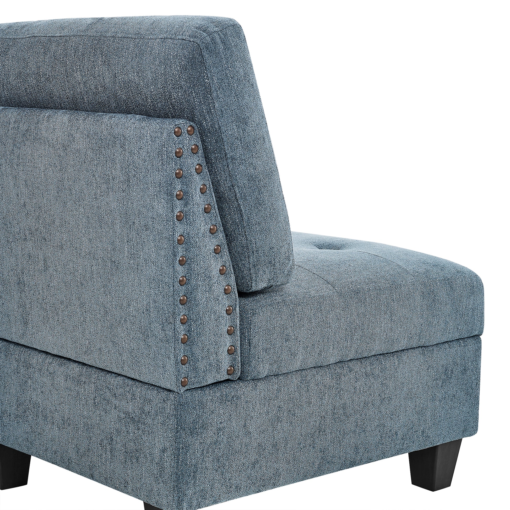 Single Chair For Modular Sectional,Navy 26.5"X31.5"X36" Navy Foam