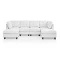 U Shape Modular Sectional Sofa,Diy Combination,Includes Two Single Chair ,Two Corner And Two Ottoman,Ivory Chenille Ivory Chenille