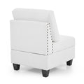 L Shape Modular Sectional Sofa,Diy Combination,Includes Three Single Chair And Three Corner ,Ivory Chenille Ivory Foam Chenille