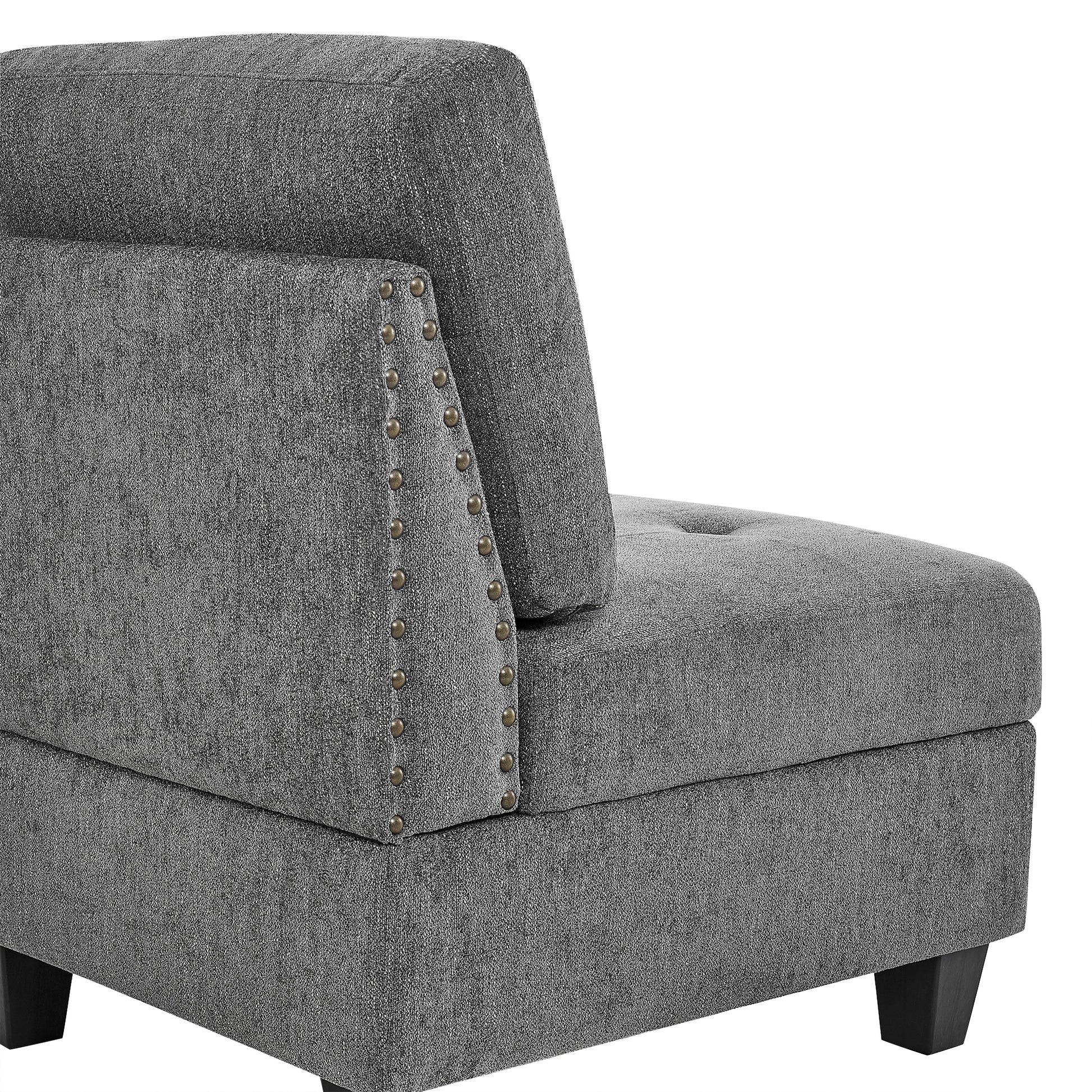 Corner Sofa For Modular Sectional,Grey Chenille 31.5"X31.5"X36.5" Grey Chenille 1 Seat