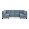 U Shape Modular Sectional Sofa,Diy Combination,Includes Four Single Chair And Two Corner,Navy Chenille Navy Chenille