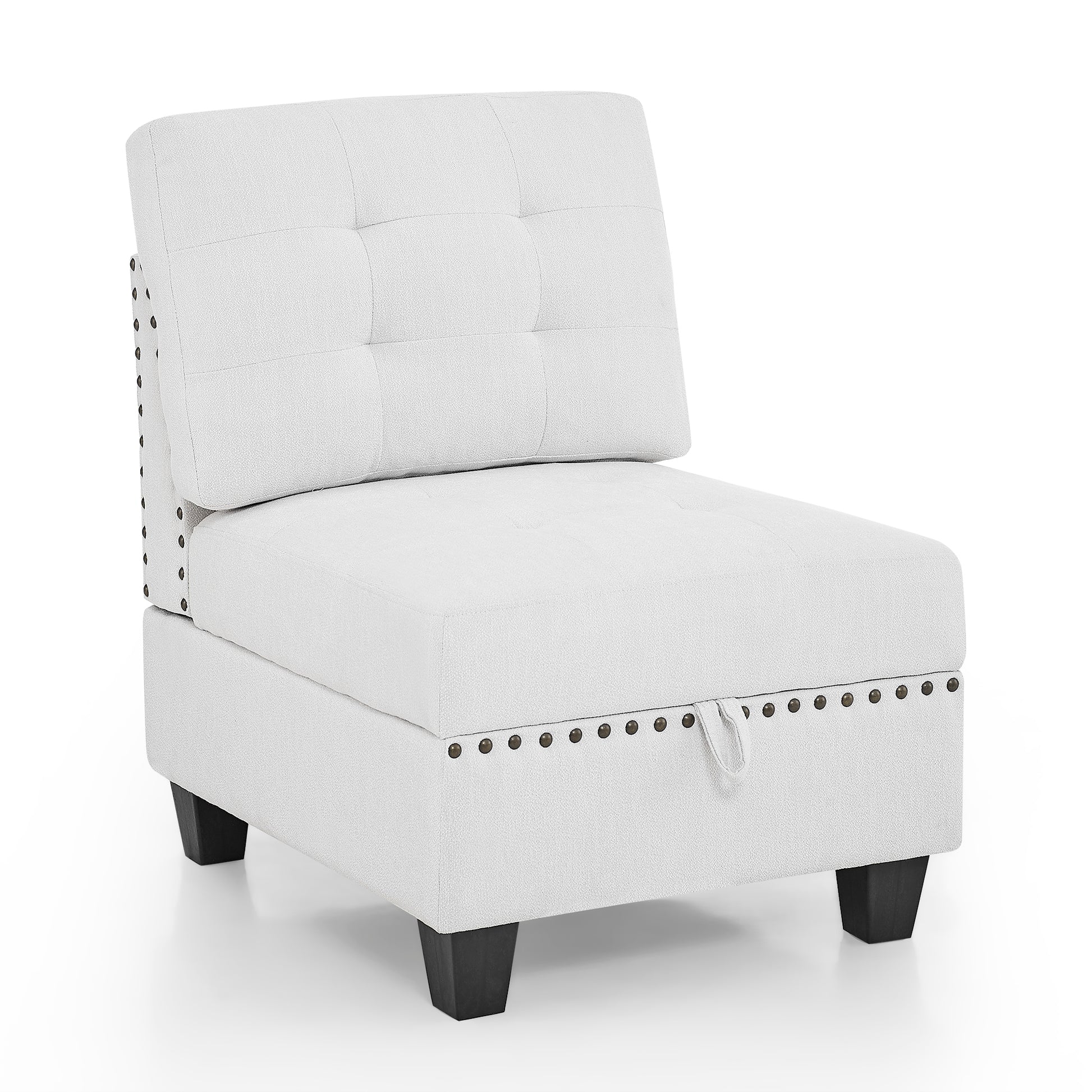 U Shape Modular Sectional Sofa,Diy Combination,Includes Four Single Chair And Two Corner,Ivory Chenille Ivory Chenille