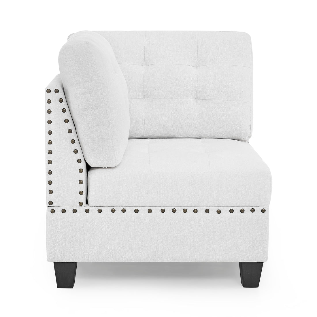 Corner Sofa For Modular Sectional,Ivory Chenille 31.5"X31.5"X36.5" Ivory Chenille 1 Seat