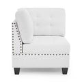 L Shape Modular Sectional Sofa,Diy Combination,Includes Three Single Chair And Three Corner ,Ivory Chenille Ivory Foam Chenille