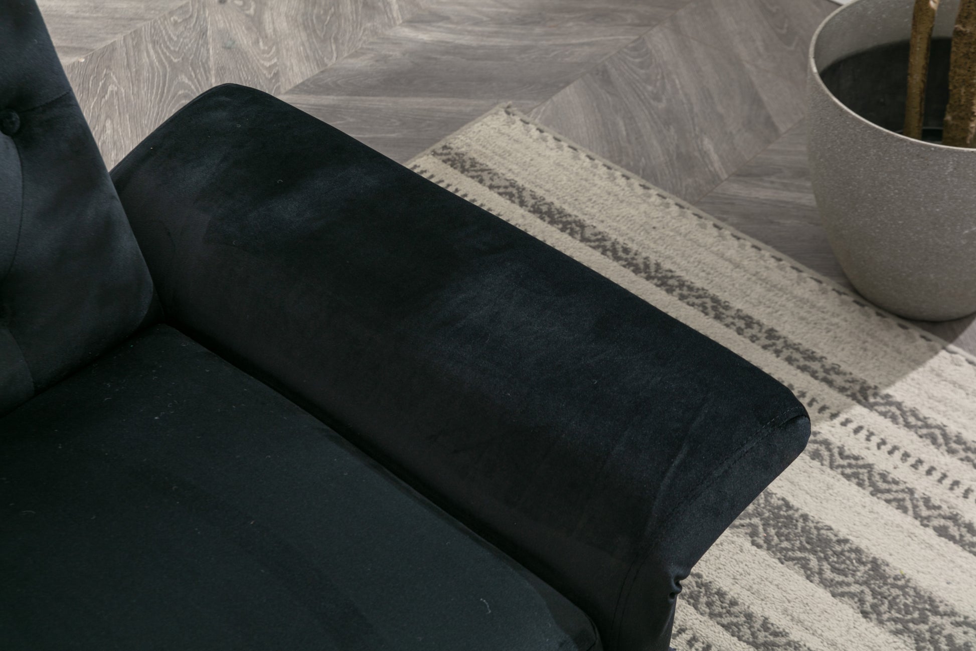 Coolmore Velvet Accent Chair With Adjustable Armrests And Backrest, Button Tufted Lounge Chair, Single Recliner Armchair With Ottoman Black Metal