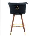 Coolmore Swivel Bar Stools With Backrest Footrest With A Fixed Height Of 360 Degrees Black Solid Wood