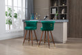 Coolmore Swivel Bar Stools With Backrest Footrest With A Fixed Height Of 360 Degrees Emerald Solid Wood