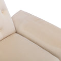 Coolmore Velvet Accent Chair With Adjustable Armrests And Backrest, Button Tufted Lounge Chair, Single Recliner Armchair With Ottoman Beige Metal