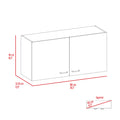 Brookeline Rectangle 2 Door Wall Cabinet White And Smokey Oak Gray Particle Board