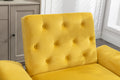 Coolmore Velvet Accent Chair With Adjustable Armrests And Backrest, Button Tufted Lounge Chair, Single Recliner Armchair With Ottoman Mustard Metal