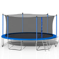 14Ft Trampoline With Safety Enclosure Net,Heavy Duty Jumping Mat And Spring Cover Padding For Kids And Adults, Ladder Blue Foam Iron Plastic