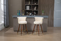 Coolmore Swivel Bar Stools With Backrest Footrest With A Fixed Height Of 360 Degrees Ivory Solid Wood