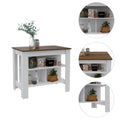 Rockaway 3 Shelf Kitchen Island White And Walnut White Particle Board