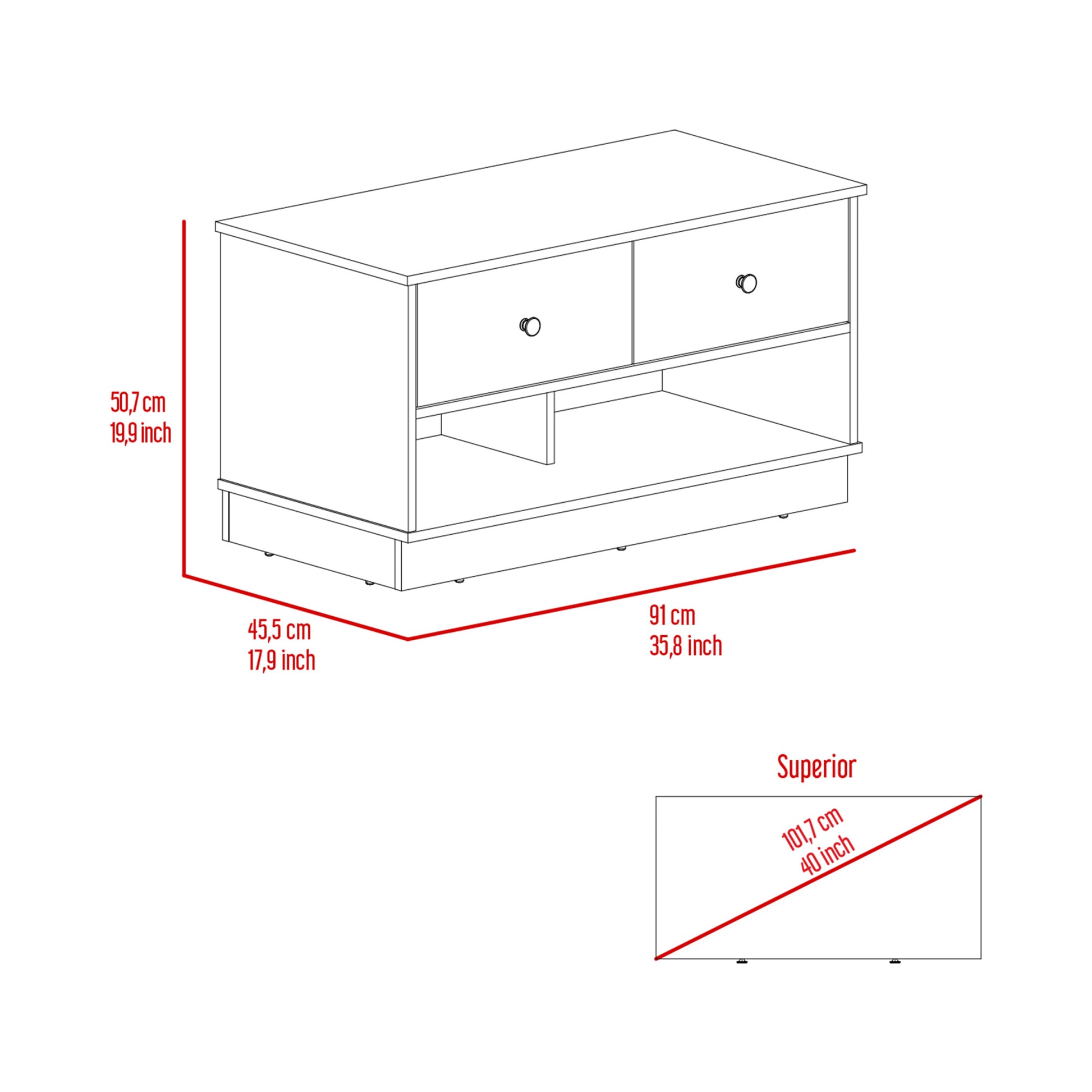 Light Oak Rectangle 2 Shelf 2 Drawer Storage Bench Light Oak Particle Board