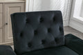 Coolmore Velvet Accent Chair With Adjustable Armrests And Backrest, Button Tufted Lounge Chair, Single Recliner Armchair With Ottoman Black Metal
