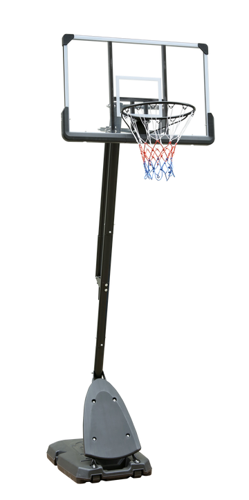 Use For Outdoor Height Adjustable 7.5 To 10Ft Basketball Hoop 44 Inch Backboard Portable Basketball Goal System With Stable Base And Wheels Black Grey Iron