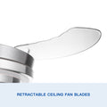 42 In. Retractable Ceiling Fan With Remote Control Brushed Nickel Abs Pc