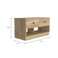 Light Oak Rectangle 2 Shelf 2 Drawer Storage Bench Light Oak Particle Board