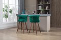 Coolmore Swivel Bar Stools With Backrest Footrest With A Fixed Height Of 360 Degrees Emerald Solid Wood