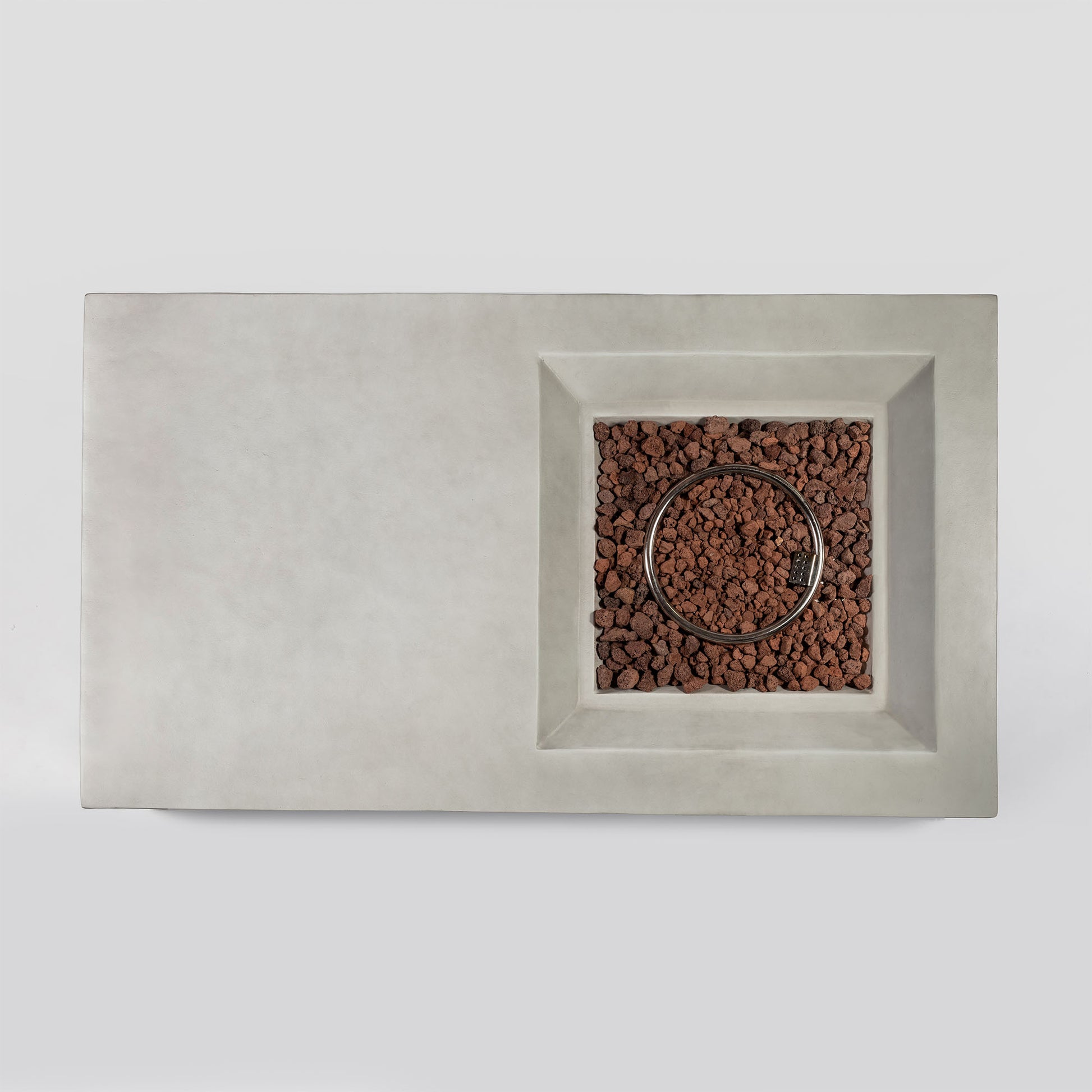 60Inch Concrete Fire Pit Table Light Gray Concrete