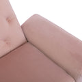 Coolmore Velvet Accent Chair With Adjustable Armrests And Backrest, Button Tufted Lounge Chair, Single Recliner Armchair With Ottoman Pink Metal