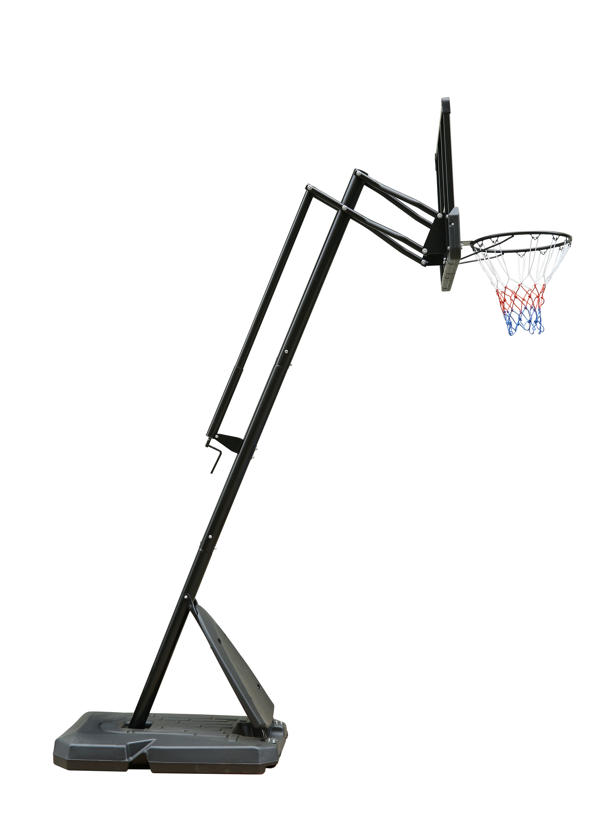 Use For Outdoor Height Adjustable 7.5 To 10Ft Basketball Hoop 44 Inch Backboard Portable Basketball Goal System With Stable Base And Wheels Black Grey Iron