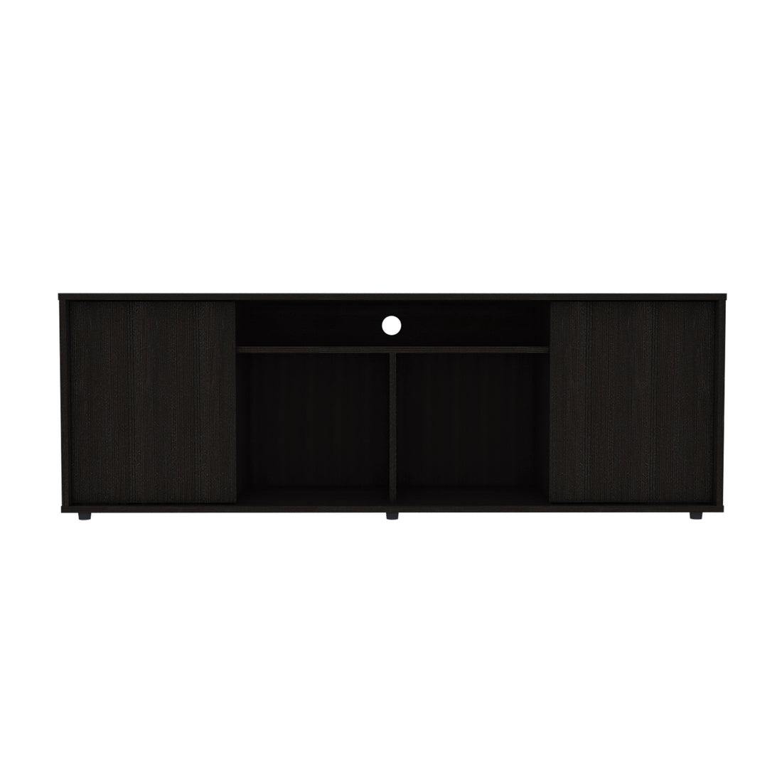 Falmouth Rectangle 3 Shelf Tv Stand Black Wengue Black 60 69 Inches Particle Board