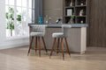 Coolmore Swivel Bar Stools With Backrest Footrest ,With A Fixed Height Of 360 Degrees Gray Solid Wood
