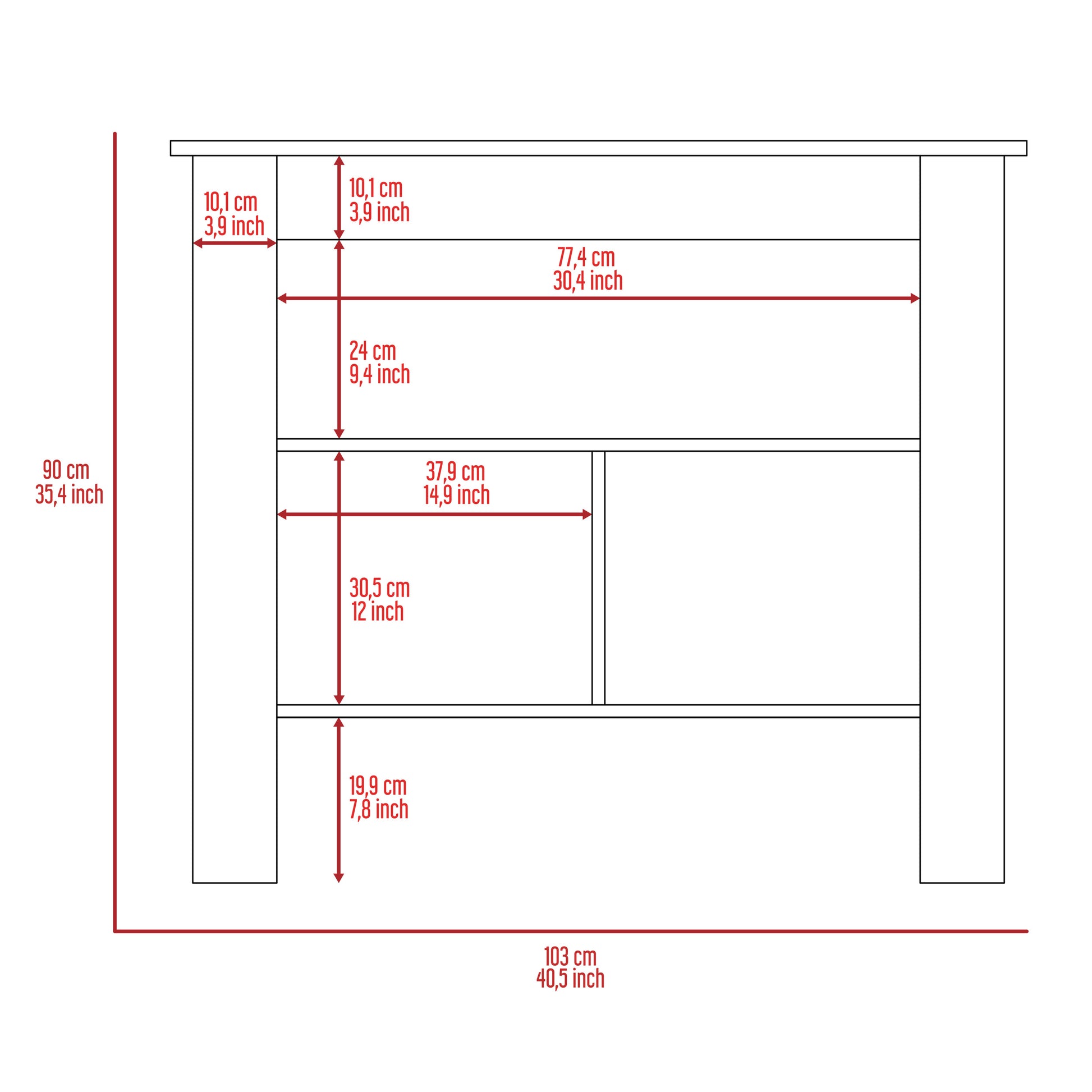 Rockaway 3 Shelf Kitchen Island White And Walnut White Particle Board