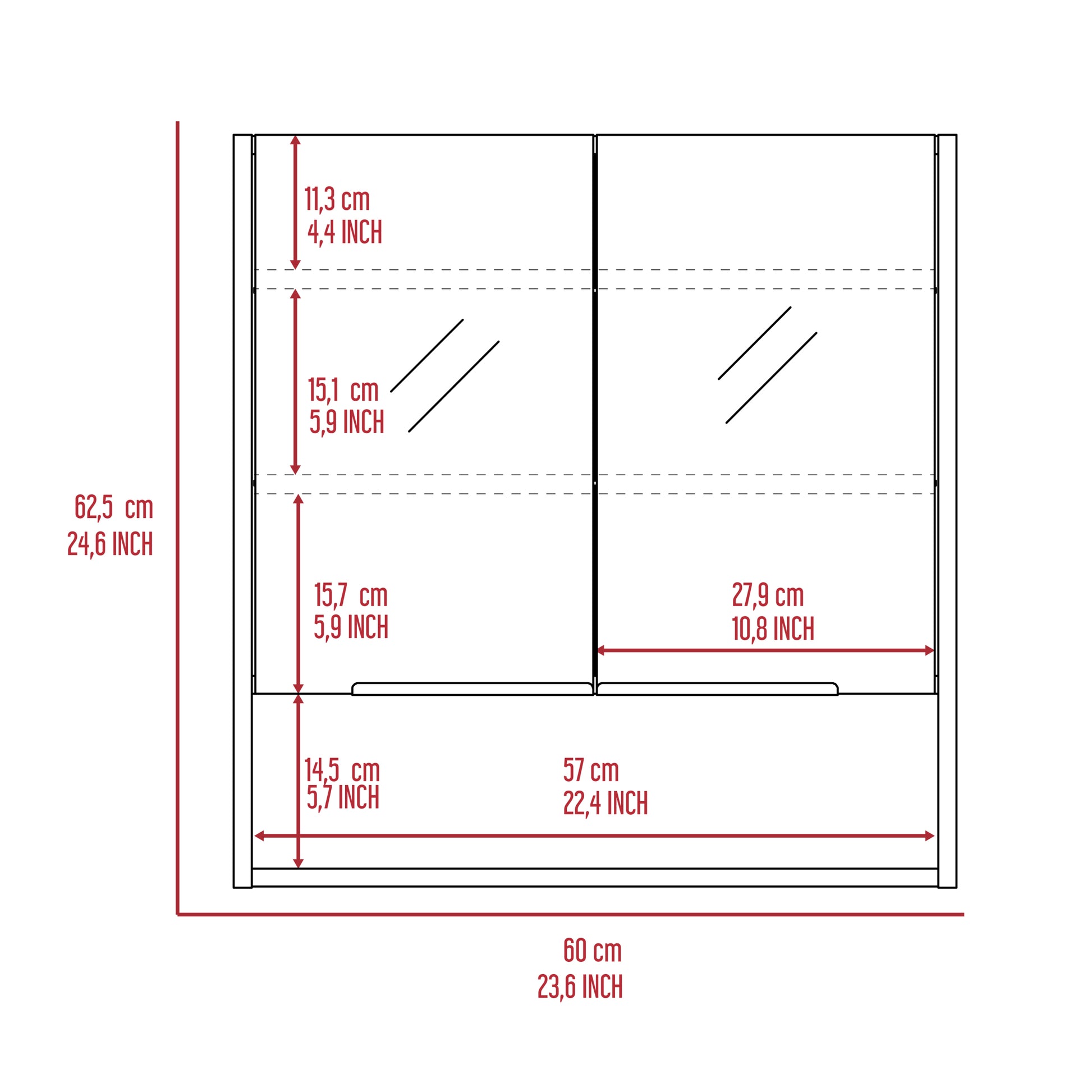 Manchester Rectangle Medicine Cabinet With Mirror White White Particle Board