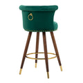 Coolmore Swivel Bar Stools With Backrest Footrest With A Fixed Height Of 360 Degrees Emerald Solid Wood