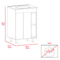 White 2 Shelf Rectangle Freestanding Vanity Cabinet White Particle Board