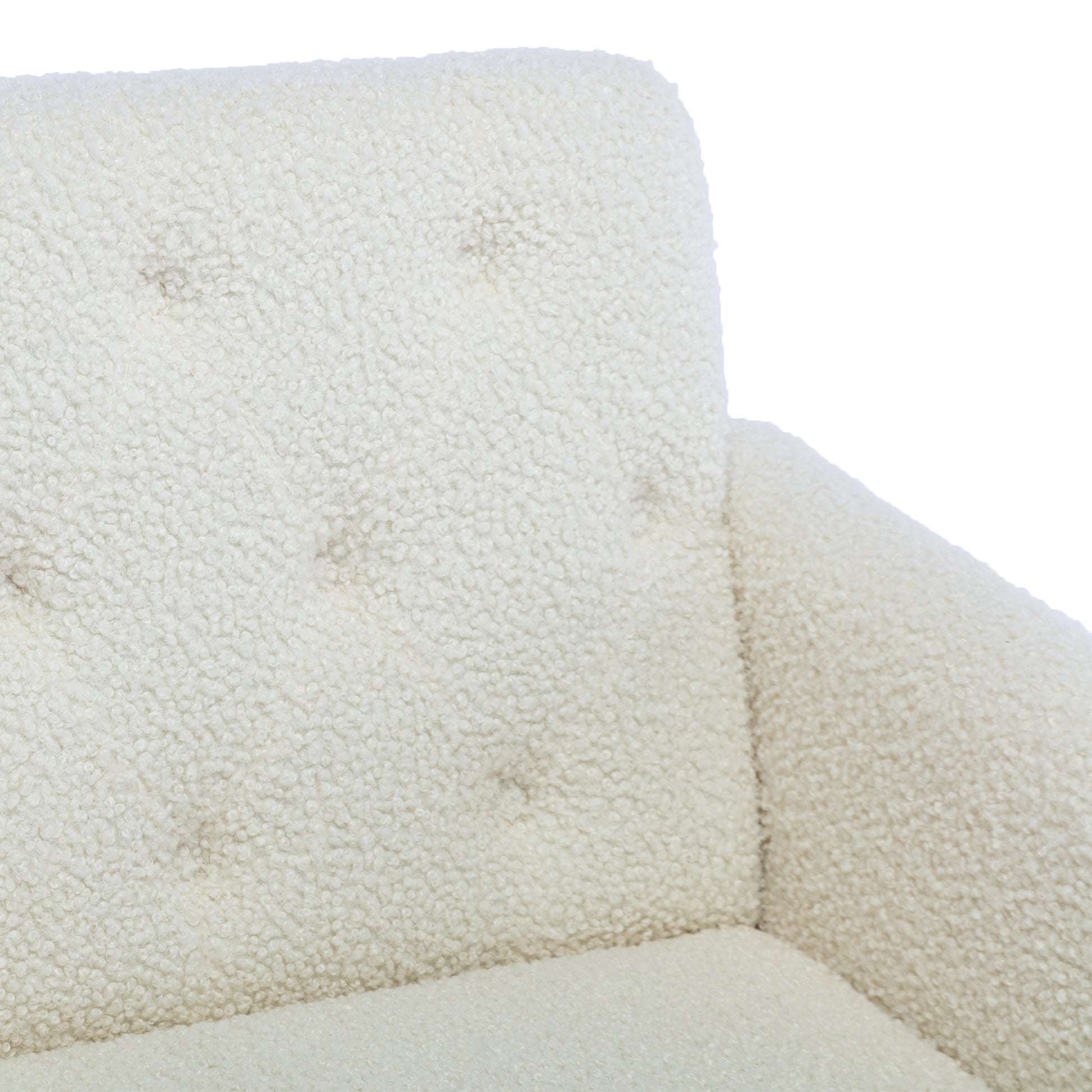 Coolmore Velvet Accent Chair With Adjustable Armrests And Backrest, Button Tufted Lounge Chair, Single Recliner Armchair With Ottoman White Teddy Metal