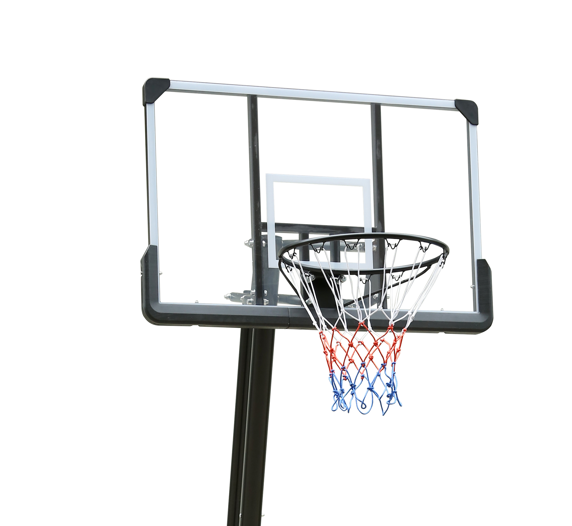 Use For Outdoor Height Adjustable 7.5 To 10Ft Basketball Hoop 44 Inch Backboard Portable Basketball Goal System With Stable Base And Wheels Black Grey Iron