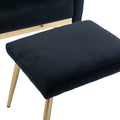 Coolmore Velvet Accent Chair With Adjustable Armrests And Backrest, Button Tufted Lounge Chair, Single Recliner Armchair With Ottoman Black Metal