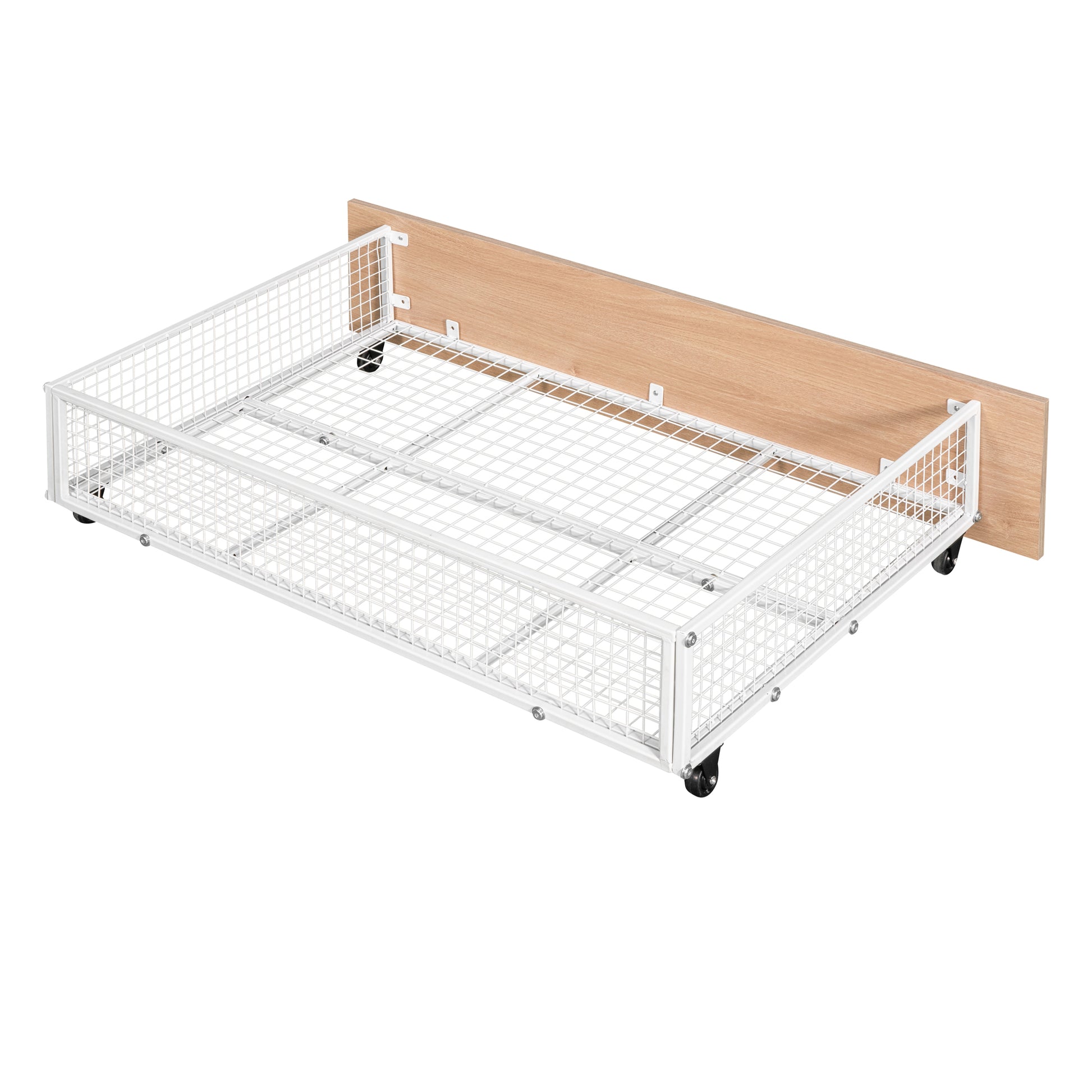 Full Over Twin & Twin Bunk Bed, Metal Triple Bunk Bed With Drawers And Guardrails, White White Metal & Wood