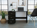 Ventura 3 Drawer Writing Desk Black Wengue Black Particle Board