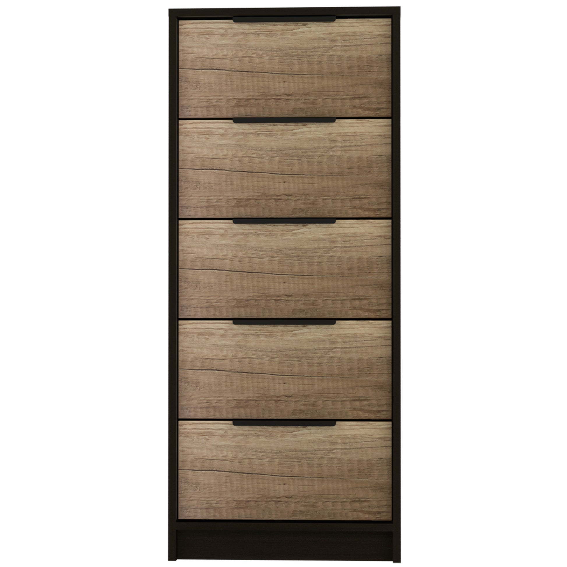 Cannon 5 Drawer Rectangle Dresser Black Wengue And Light Oak Black Particle Board
