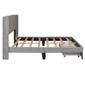 Queen Size Storage Bed Velvet Upholstered Platform Bed With A Big Drawer Gray Gray Velvet