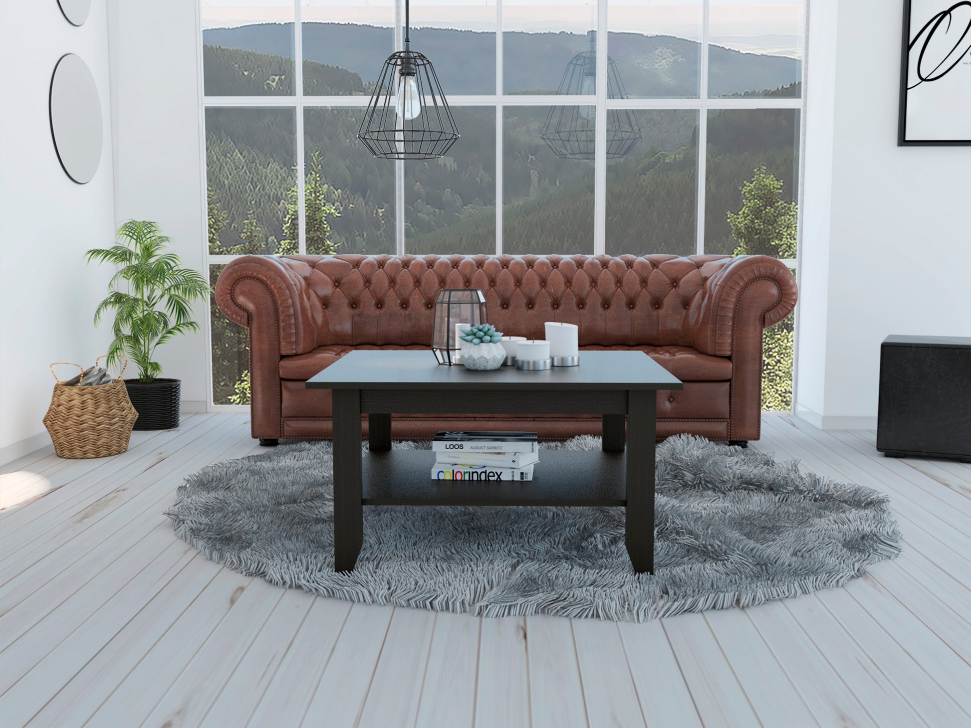 Danvers Rectangle Coffee Table Black Wengue Black Particle Board