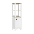 Hanover 4 Shelf Linen Cabinet Light Oak And White White Particle Board