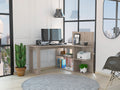 Fairfield 4 Shelf L Shaped Computer Desk Light Gray Light Gray Particle Board