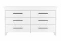 Southington 6 Drawer Rectangle Dresser White White Particle Board