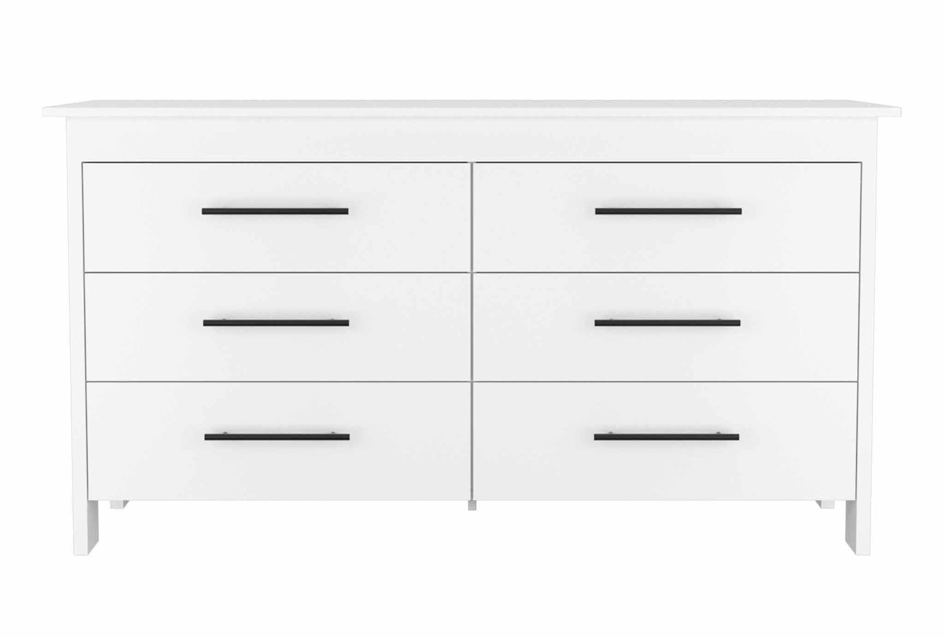 Southington 6 Drawer Rectangle Dresser White White Particle Board