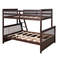 Twin Over Full Bunk Bed With Ladders And Two Storage Drawers Espresso Old Sku:Lt000165Aap Twin Espresso Solid Wood