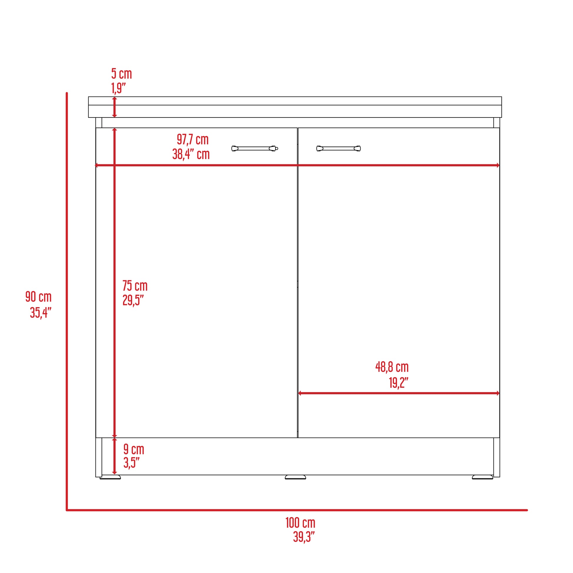 White Rectangle 2 Door Utility Sink And Cabinet White Particle Board