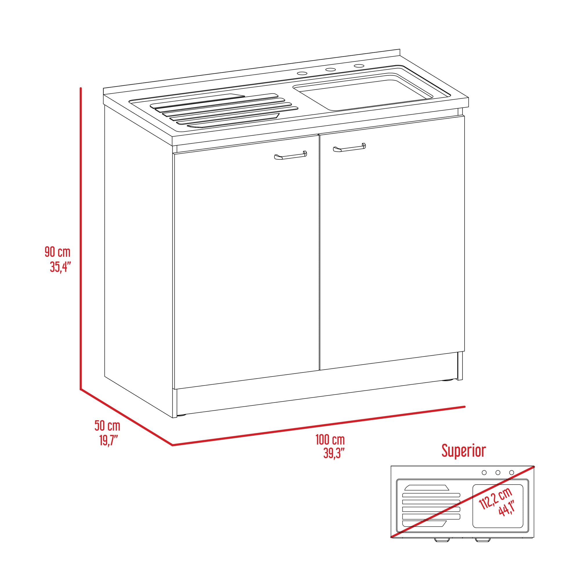 White Rectangle 2 Door Utility Sink And Cabinet White Particle Board